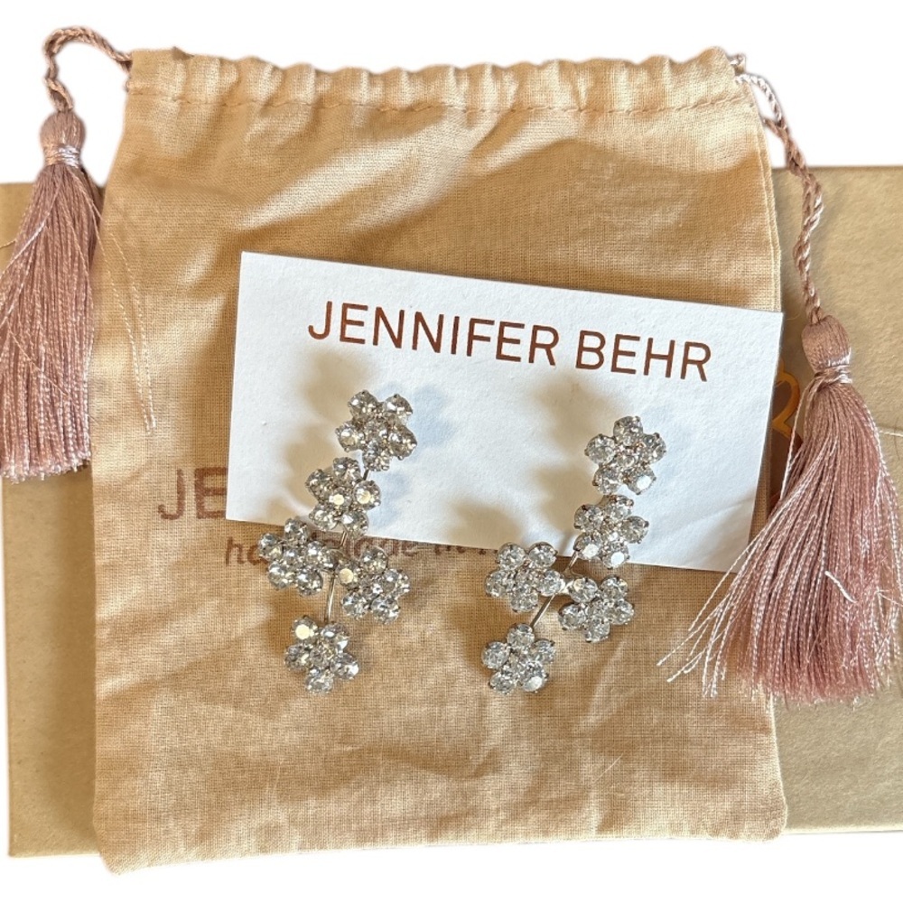Jennifer Behr Silver Floral Earrings